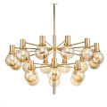 Modern glass Globe gold plated metal Chandelier Pendant Light